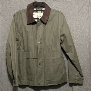 Women's Olive Jacket with Brown Collar